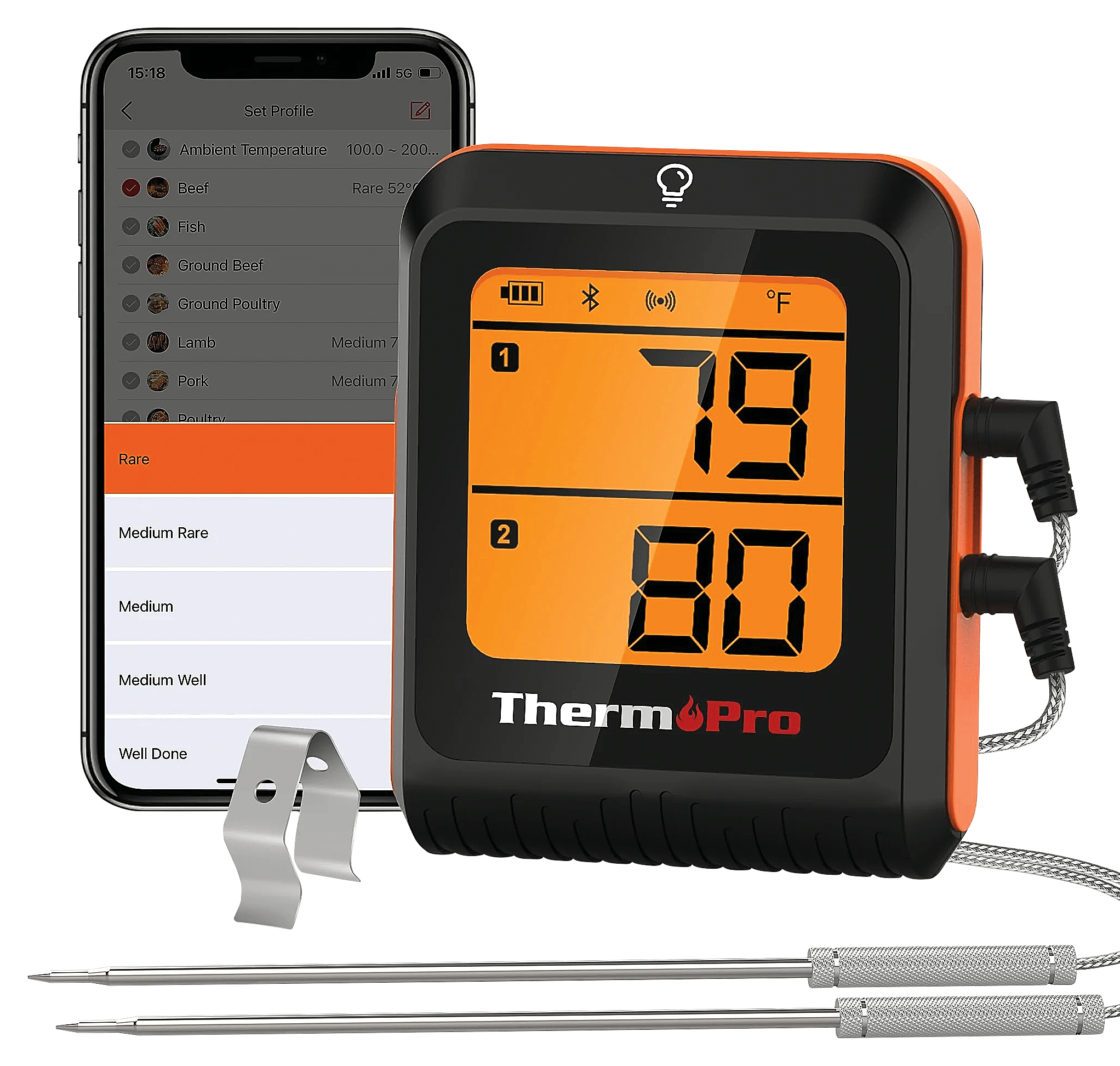 ThermoPro Bluetooth Dual Probe Digital Meat Thermometer | Cabela's
